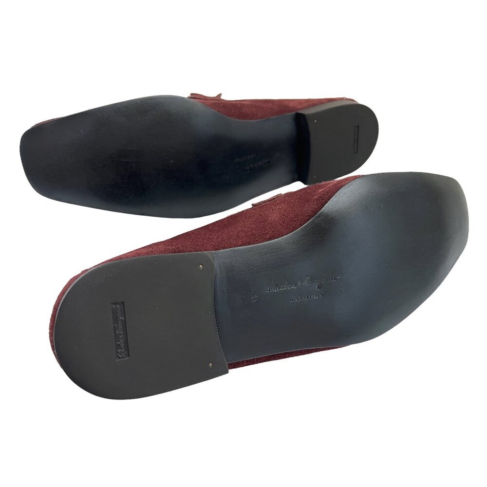 $1150 Salvatore Ferragamo AMICO Shoes Lizard Skin Gancini Silver Bit Loafers 11 - Picture 7 of 10